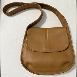 Rare Coach Ergo Large Flap Shoulder Crossbody Satchel Toffee Tan 90’s 9027